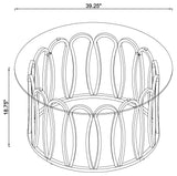 Monett Round Glass Top Coffee Table Chocolate Chrome - Tampa Furniture Outlet