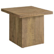 Tampa Furniture Outlet - Coaster - Devar Square Engineered Wood End Table Mango Brown - 708067