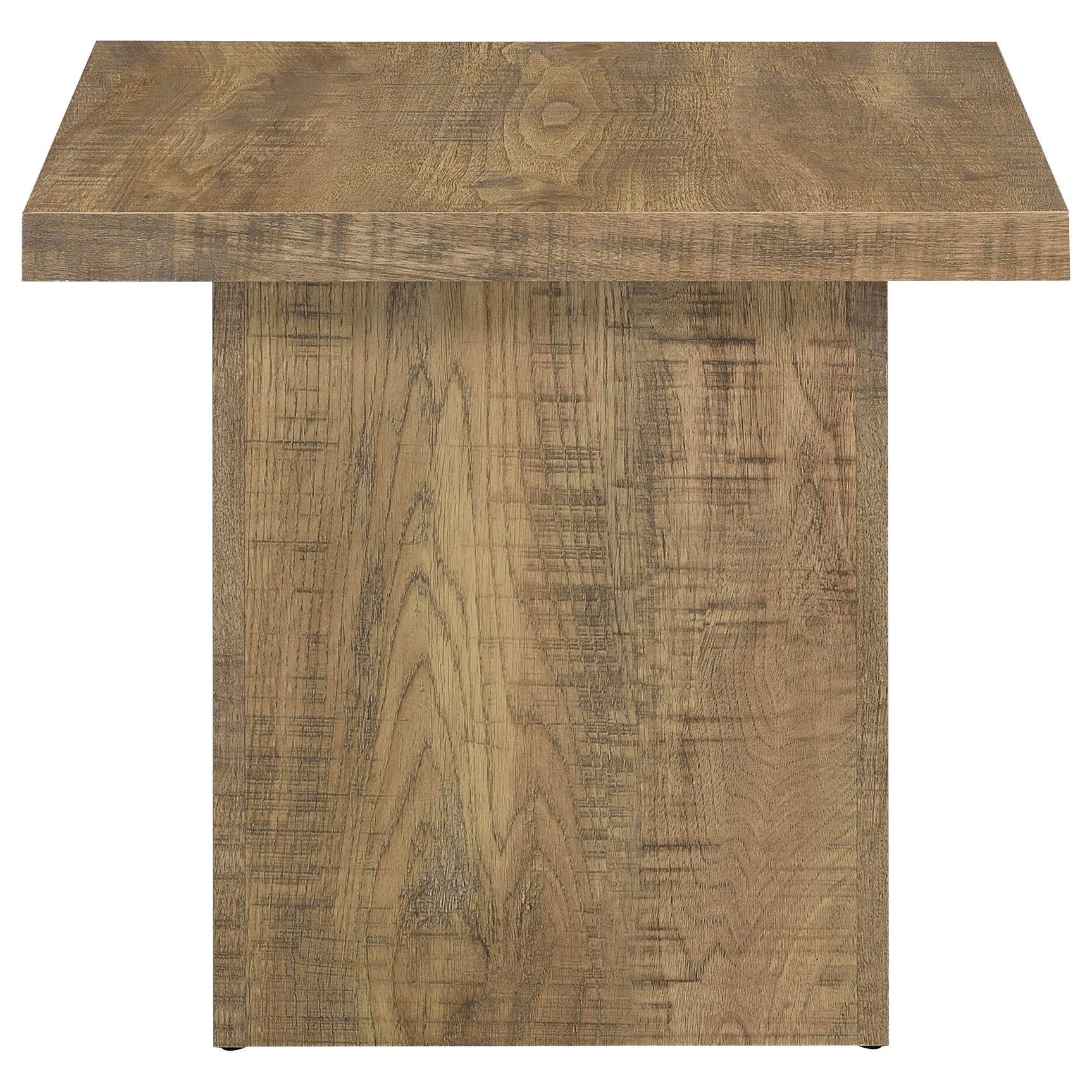 Devar Square Engineered Wood End Table Mango Brown - Tampa Furniture Outlet