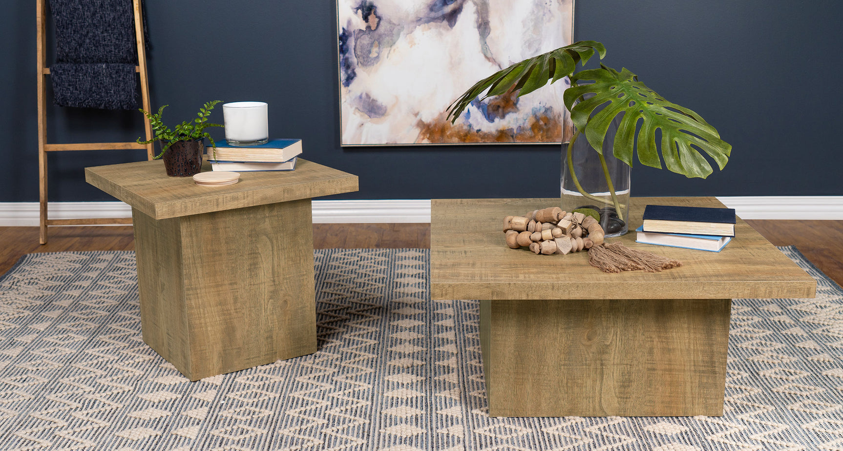 Devar Square Engineered Wood End Table Mango Brown - Tampa Furniture Outlet