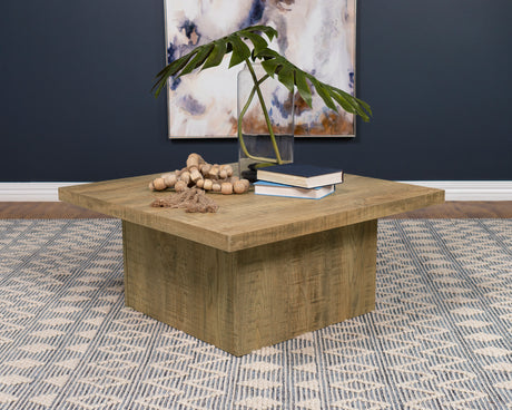 Devar Square Engineered Wood Coffee Table Mango Brown - Tampa Furniture Outlet