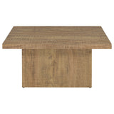 Devar Square Engineered Wood Coffee Table Mango Brown - Tampa Furniture Outlet
