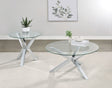 Tampa Furniture Outlet - Coaster - Kenzie 2-piece Round Coffee and End Table Set Chrome - 708128-S2