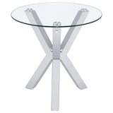 Kenzie 2-piece Round Coffee and End Table Set Chrome - Tampa Furniture Outlet