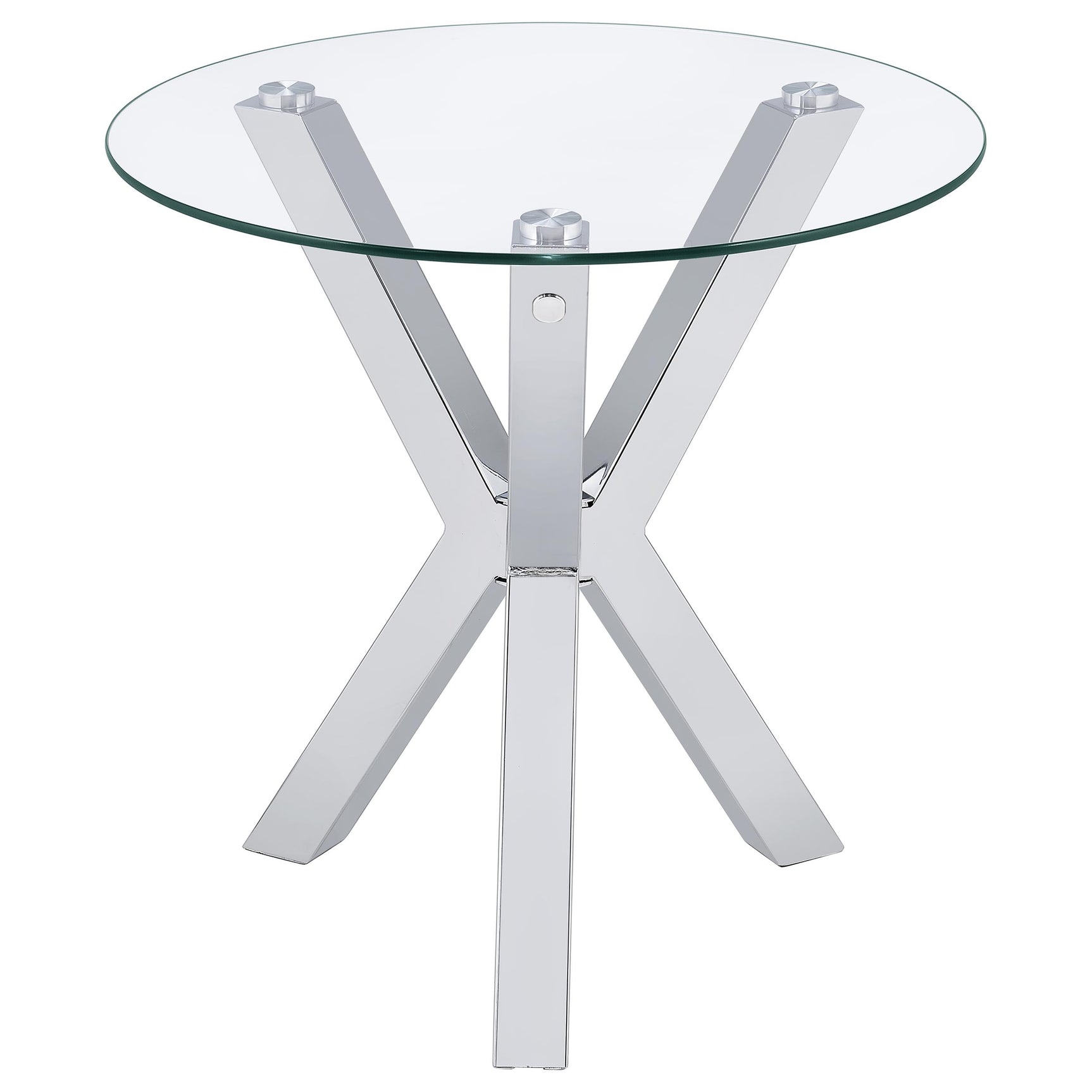 Kenzie 2-piece Round Coffee and End Table Set Chrome - Tampa Furniture Outlet