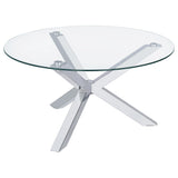 Kenzie 2-piece Round Coffee and End Table Set Chrome - Tampa Furniture Outlet