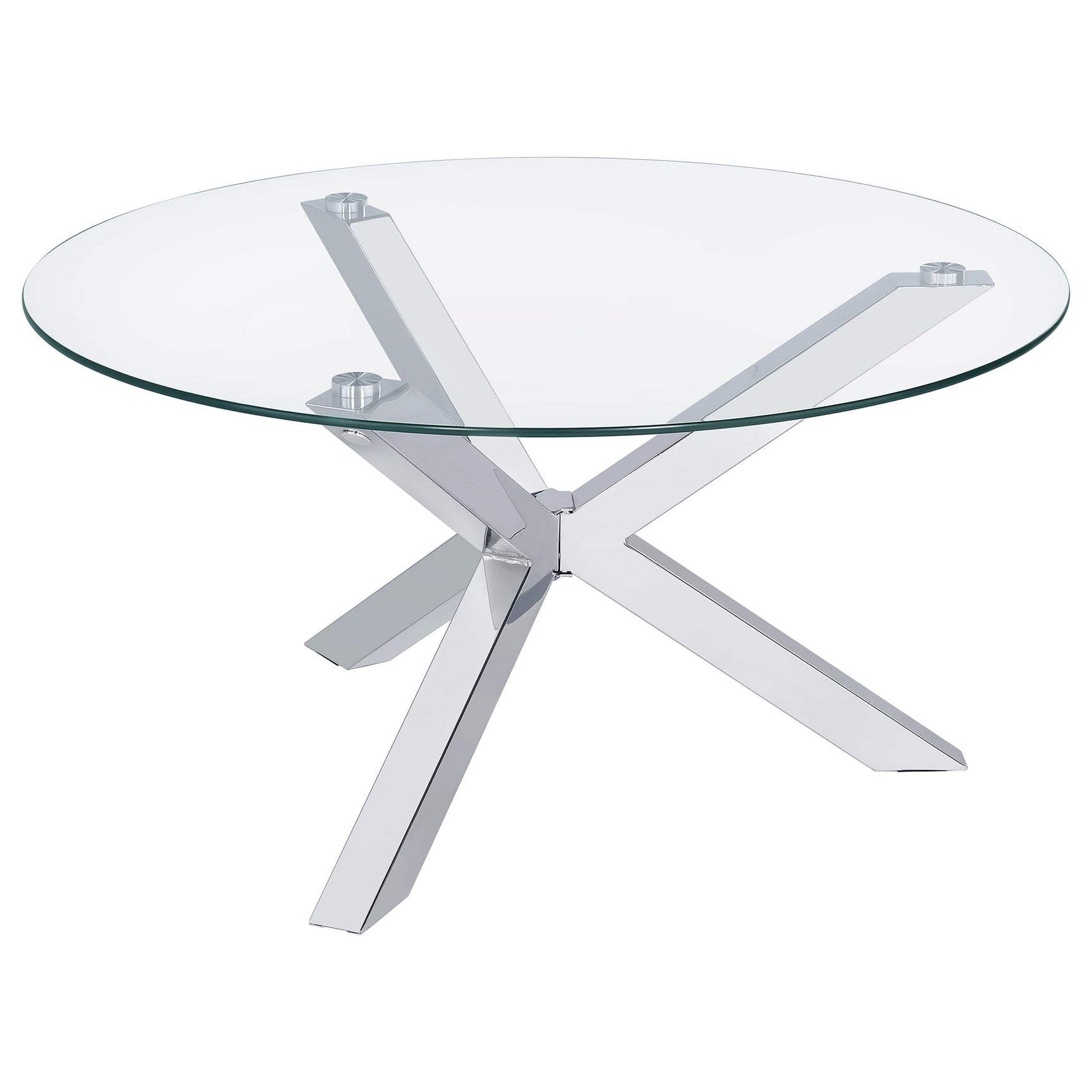 Kenzie 2-piece Round Coffee and End Table Set Chrome - Tampa Furniture Outlet