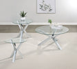 Tampa Furniture Outlet - Coaster - Kenzie 3-piece Round Coffee and End Table Set Chrome - 708128-S3