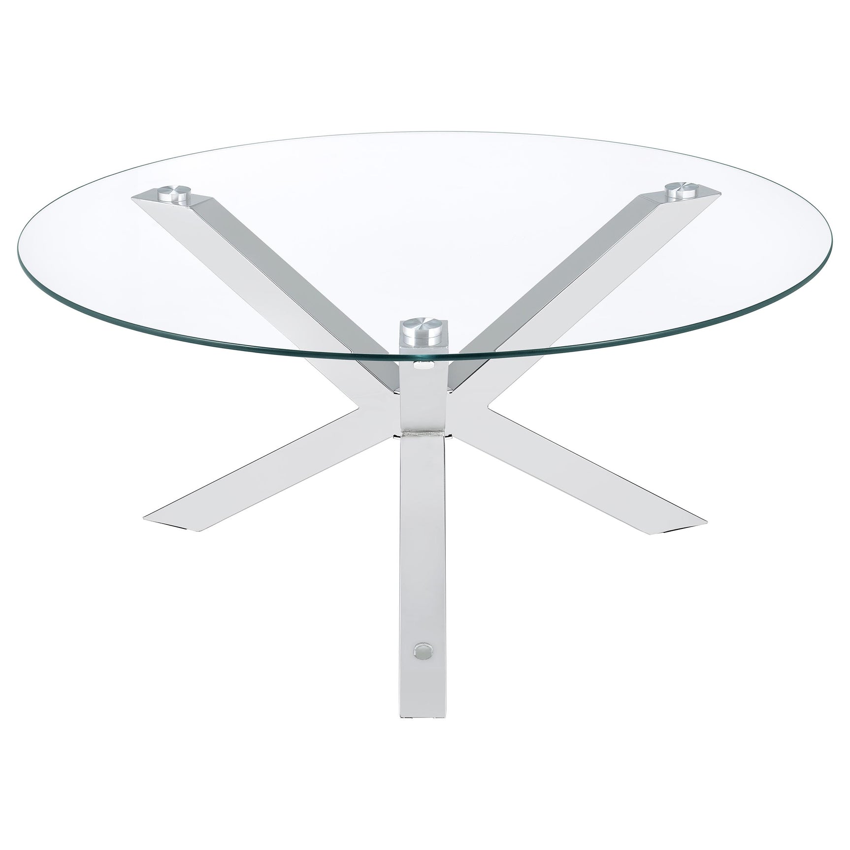 Kenzie 3-piece Round Coffee and End Table Set Chrome - Tampa Furniture Outlet