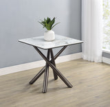 Carvell Square Sintered Stone End Side Table Mirage White - Tampa Furniture Outlet