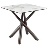 Carvell Square Sintered Stone End Side Table Mirage White - Tampa Furniture Outlet