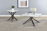 Carvell Square Sintered Stone End Side Table Mirage White - Tampa Furniture Outlet