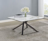 Carvell Square Sintered Stone Top Coffee Table Mirage White - Tampa Furniture Outlet