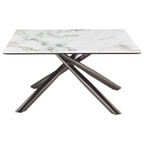 Carvell Square Sintered Stone Top Coffee Table Mirage White - Tampa Furniture Outlet