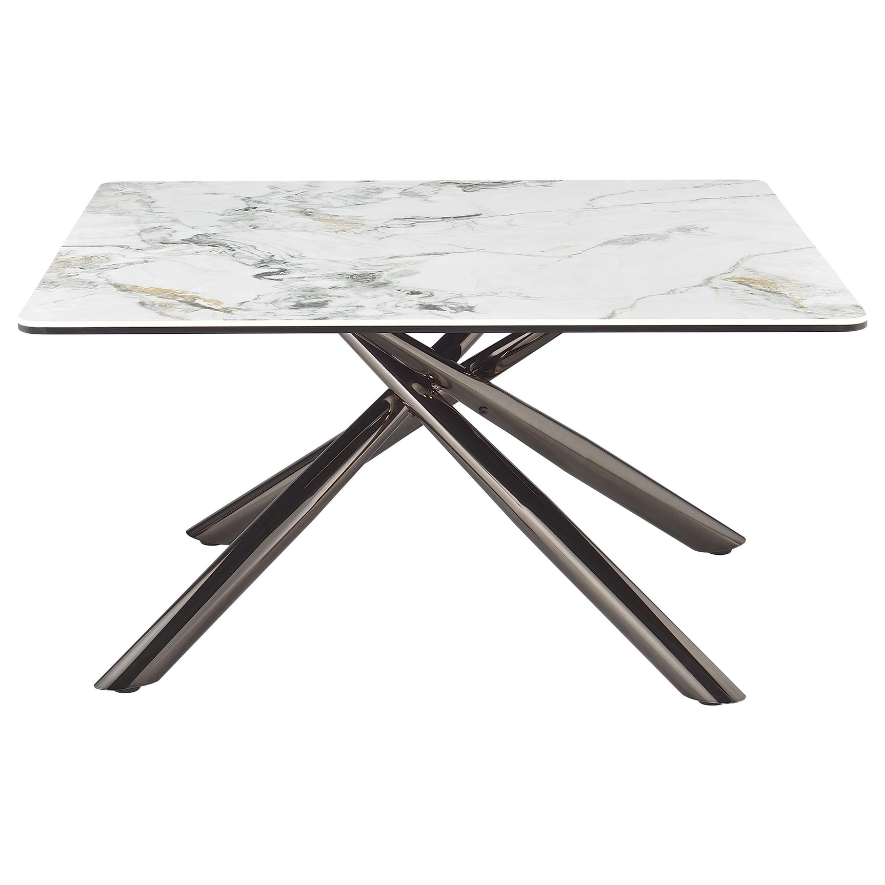 Carvell Square Sintered Stone Top Coffee Table Mirage White - Tampa Furniture Outlet