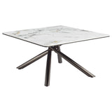 Carvell Square Sintered Stone Top Coffee Table Mirage White - Tampa Furniture Outlet