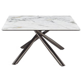 Carvell Square Sintered Stone Top Coffee Table Mirage White - Tampa Furniture Outlet