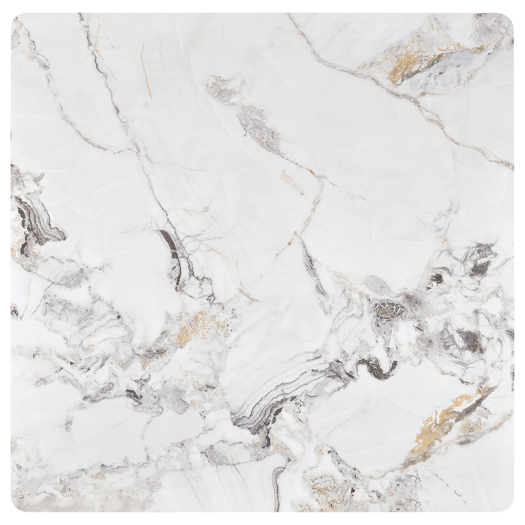 Carvell Square Sintered Stone Top Coffee Table Mirage White - Tampa Furniture Outlet