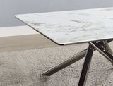 Carvell Square Sintered Stone Top Coffee Table Mirage White - Tampa Furniture Outlet