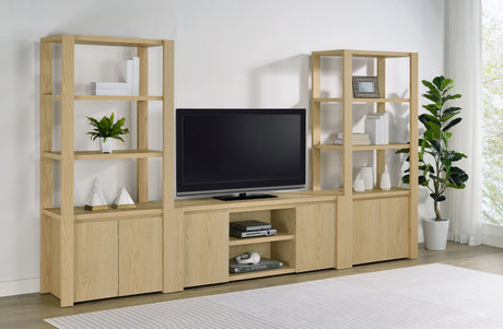 Tampa Furniture Outlet - Coaster - Laurelton 3-piece Entertainment Center TV Stand Light Oak - 708222-SET