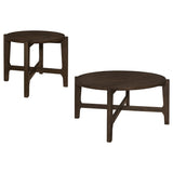 Cota 2-piece Solid Wood Coffee and End Table Set Dark Brown - Tampa Furniture Outlet
