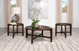 Tampa Furniture Outlet - Coaster - Cota 3-piece Solid Wood Coffee and End Table Set Dark Brown - 708288-S3
