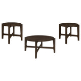 Cota 3-piece Solid Wood Coffee and End Table Set Dark Brown - Tampa Furniture Outlet