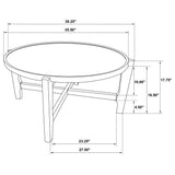 Cota Round Solid Wood Coffee Table Dark Brown - Tampa Furniture Outlet