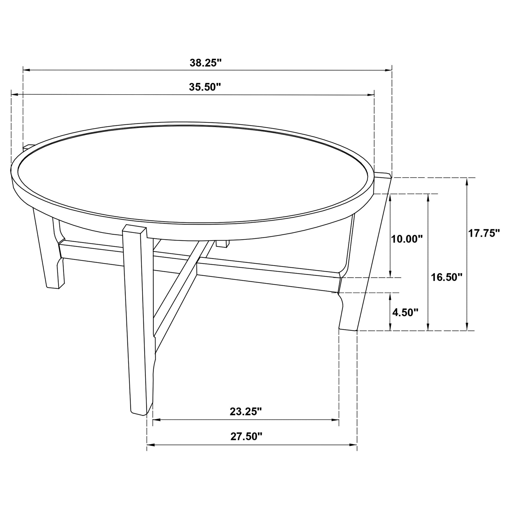 Cota Round Solid Wood Coffee Table Dark Brown - Tampa Furniture Outlet