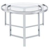 Delia 2-Piece Round Glass Top Nesting Coffee Table Chrome - Tampa Furniture Outlet