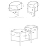 Delia 2-Piece Round Glass Top Nesting Coffee Table Chrome - Tampa Furniture Outlet