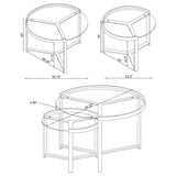Delia 2-Piece Round Glass Top Nesting Coffee Table Chrome - Tampa Furniture Outlet