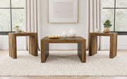 Tampa Furniture Outlet - Coaster - Odilia 3-piece Solid Wood Coffee and End Table Set Auburn - 708418-S3