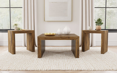 Tampa Furniture Outlet - Coaster - Odilia 3-piece Solid Wood Coffee and End Table Set Auburn - 708418-S3