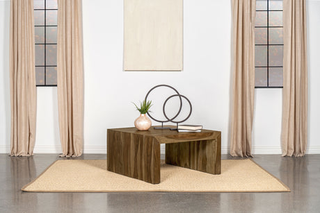 Odilia Square Solid Wood Coffee Table Auburn - Tampa Furniture Outlet