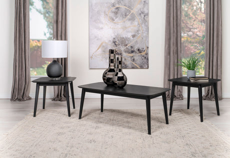 Radley 3-piece Rectangular Coffee Table Set Black - Tampa Furniture Outlet