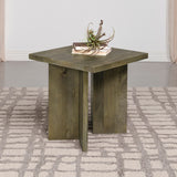 Andando Square Solid Wood End Table Mango Brown - Tampa Furniture Outlet