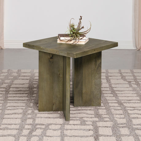 Andando Square Solid Wood End Table Mango Brown - Tampa Furniture Outlet