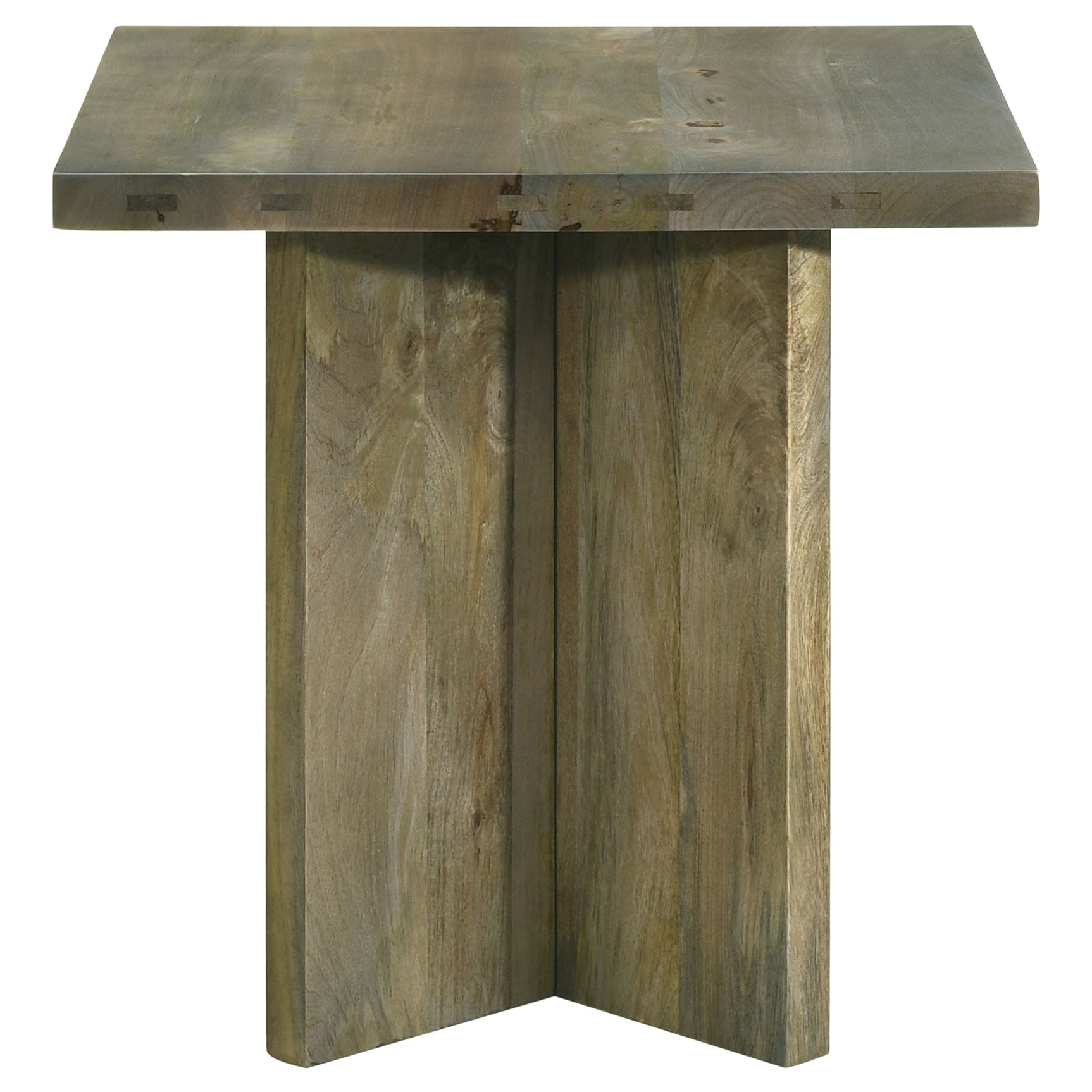 Andando Square Solid Wood End Table Mango Brown - Tampa Furniture Outlet