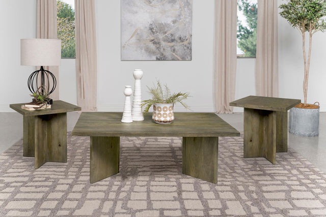Tampa Furniture Outlet - Coaster - Andando 3-piece Coffee and End Table Set Mango Brown - 708498-S3