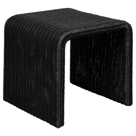 Tampa Furniture Outlet - Coaster - Cahya Woven Rattan Square End Table Black - 708517