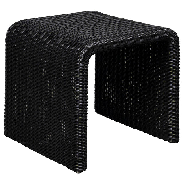 Tampa Furniture Outlet - Coaster - Cahya Woven Rattan Square End Table Black - 708517