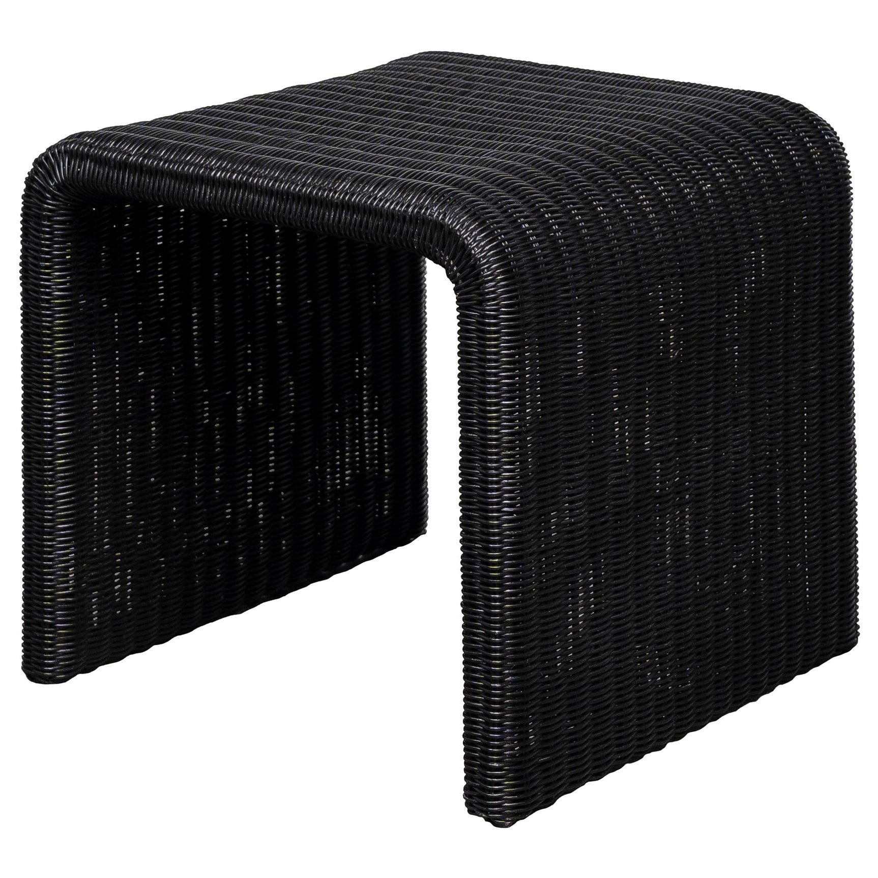Cahya Woven Rattan Square End Table Black - Tampa Furniture Outlet