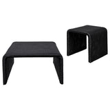 Cahya 2-piece Rattan Coffee and End Table Set Black - Tampa Furniture Outlet