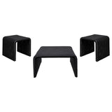 Cahya 3-piece Rattan Coffee and End Table Set Black - Tampa Furniture Outlet