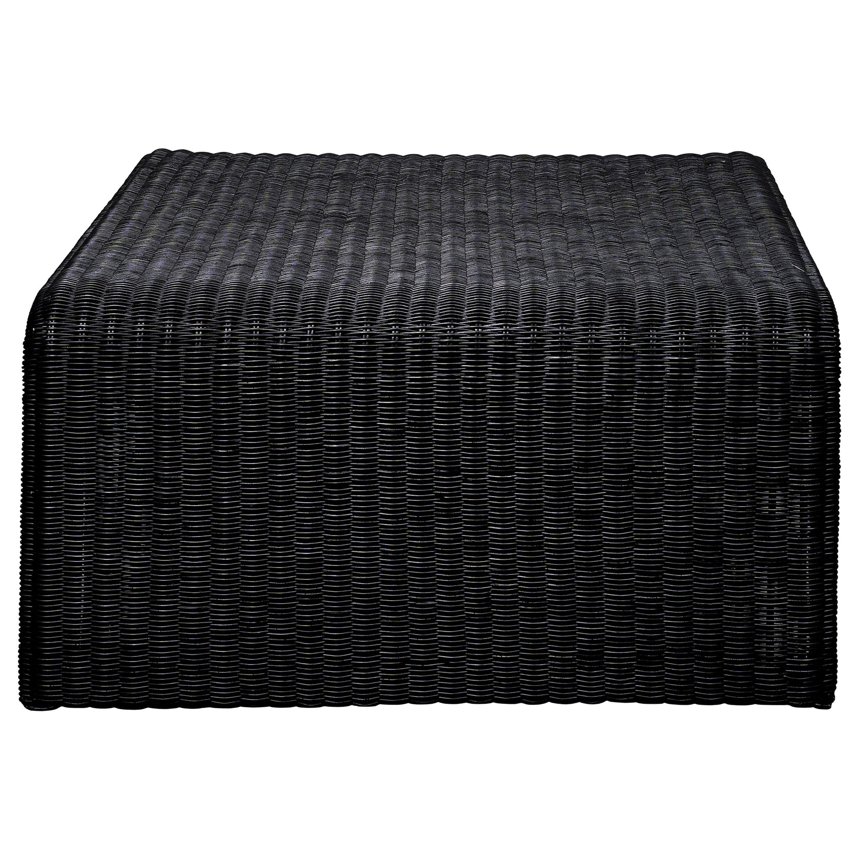 Cahya Woven Rattan Square Coffee Table Black - Tampa Furniture Outlet