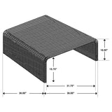Cahya Woven Rattan Square Coffee Table Black - Tampa Furniture Outlet