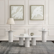 Tampa Furniture Outlet - Coaster - Astoria 3-piece Marble Coffee and End Table Set White - 709668-S3