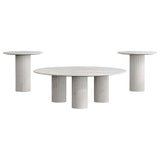 Astoria 3-piece Marble Coffee and End Table Set White - Tampa Furniture Outlet