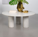 Astoria Round Genuine Marble Coffee Table White - Tampa Furniture Outlet